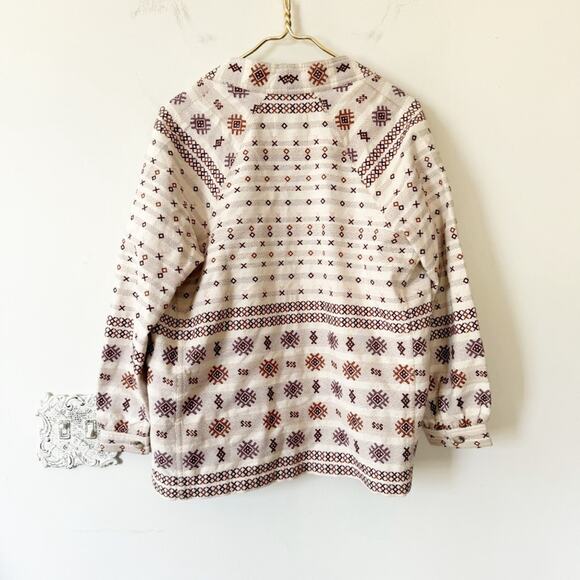Madewell Aztec Boho Embroidered Kimono Wrap Jacket S - Picture 9 of 12